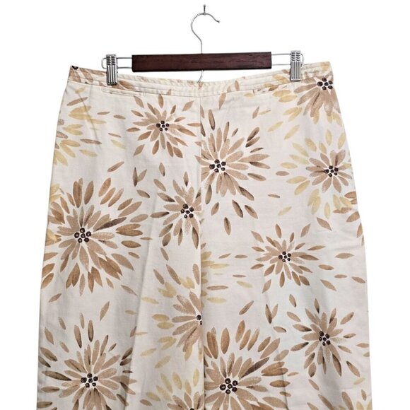 Talbots Vintage Stretch Ivory Petal Burst High Rise Straight Leg Pants Sz 16 - Picture 2 of 9